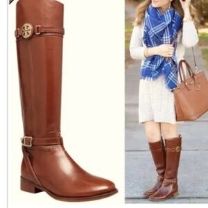 Tory Burch brown boots riding boots Calista boots tall winter boot fall boot